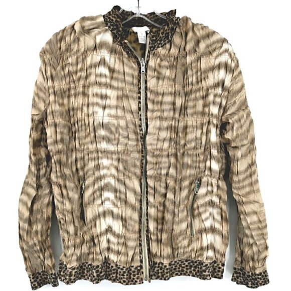 Chico's Women's M Cheetah Animal Ruffled Jacket - Picture 2 of 15